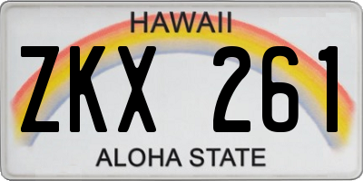 HI license plate ZKX261