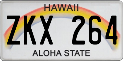 HI license plate ZKX264