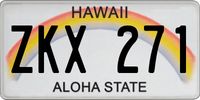 HI license plate ZKX271