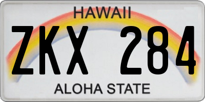 HI license plate ZKX284