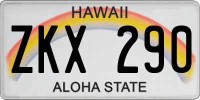 HI license plate ZKX290