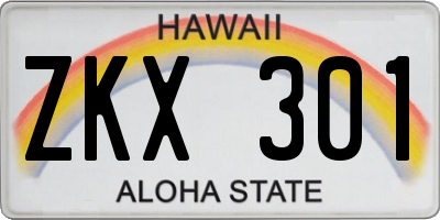 HI license plate ZKX301
