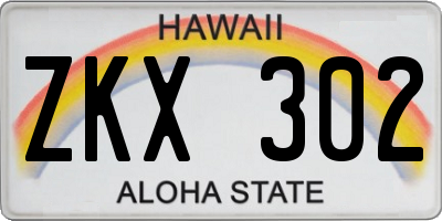 HI license plate ZKX302
