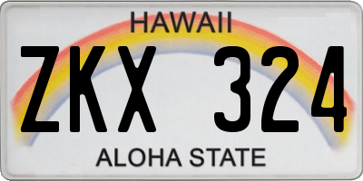 HI license plate ZKX324