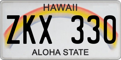 HI license plate ZKX330