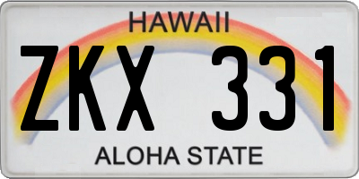 HI license plate ZKX331