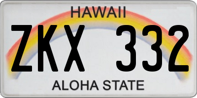 HI license plate ZKX332