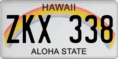 HI license plate ZKX338