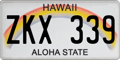 HI license plate ZKX339