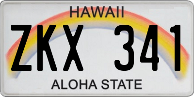 HI license plate ZKX341