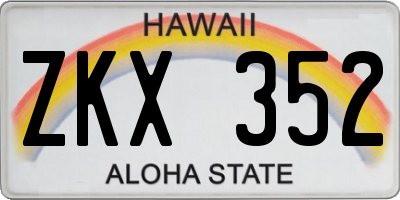 HI license plate ZKX352