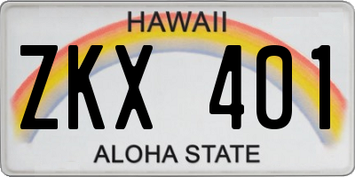 HI license plate ZKX401