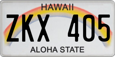 HI license plate ZKX405
