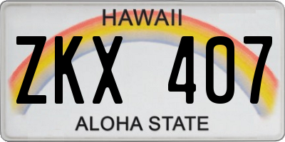 HI license plate ZKX407