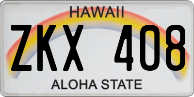 HI license plate ZKX408