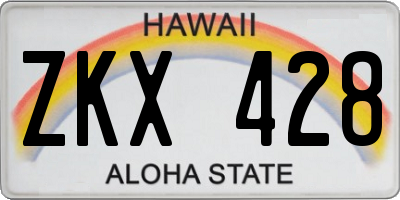 HI license plate ZKX428