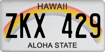 HI license plate ZKX429