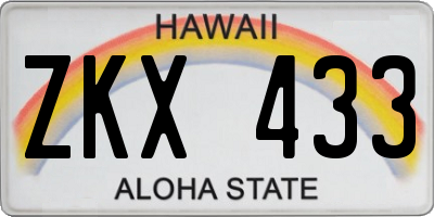 HI license plate ZKX433