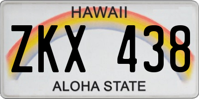 HI license plate ZKX438