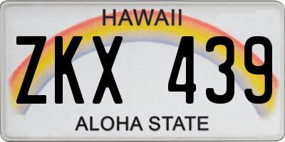 HI license plate ZKX439