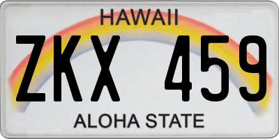 HI license plate ZKX459
