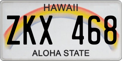 HI license plate ZKX468
