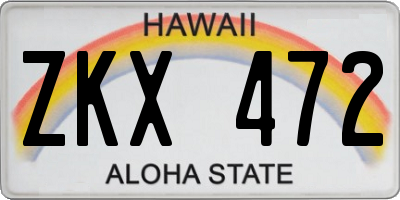 HI license plate ZKX472