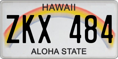 HI license plate ZKX484