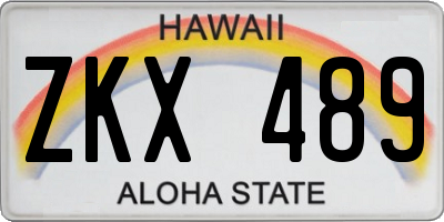 HI license plate ZKX489