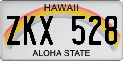 HI license plate ZKX528