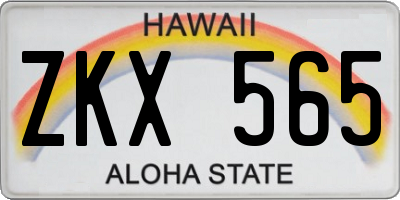 HI license plate ZKX565