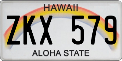 HI license plate ZKX579