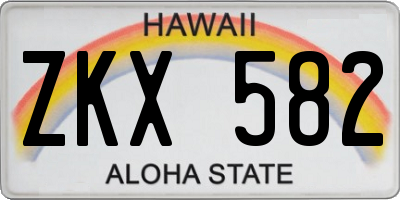 HI license plate ZKX582