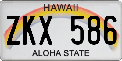 HI license plate ZKX586