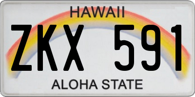 HI license plate ZKX591