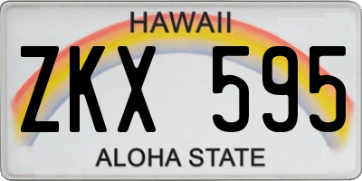 HI license plate ZKX595