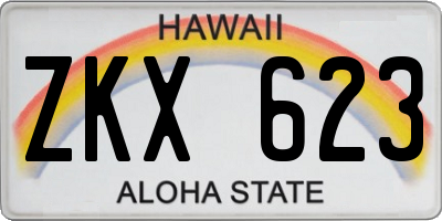 HI license plate ZKX623
