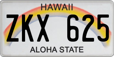 HI license plate ZKX625