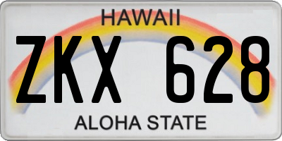 HI license plate ZKX628