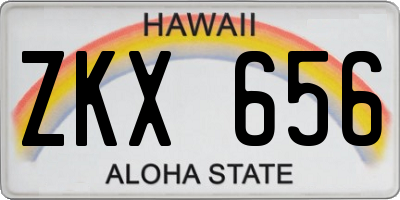 HI license plate ZKX656