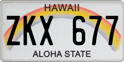 HI license plate ZKX677
