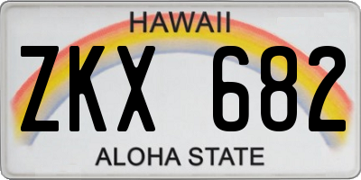 HI license plate ZKX682