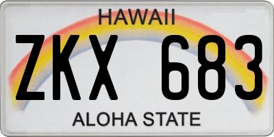 HI license plate ZKX683
