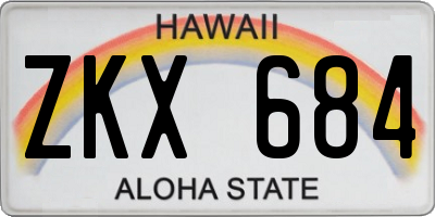 HI license plate ZKX684