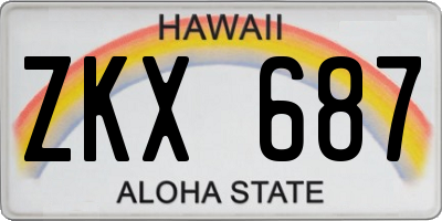 HI license plate ZKX687