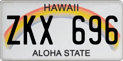 HI license plate ZKX696