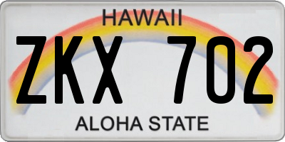 HI license plate ZKX702
