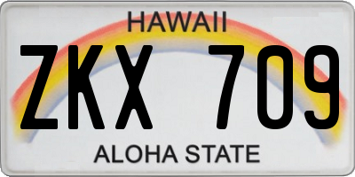 HI license plate ZKX709