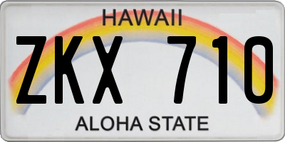 HI license plate ZKX710