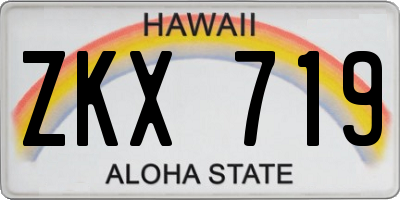HI license plate ZKX719